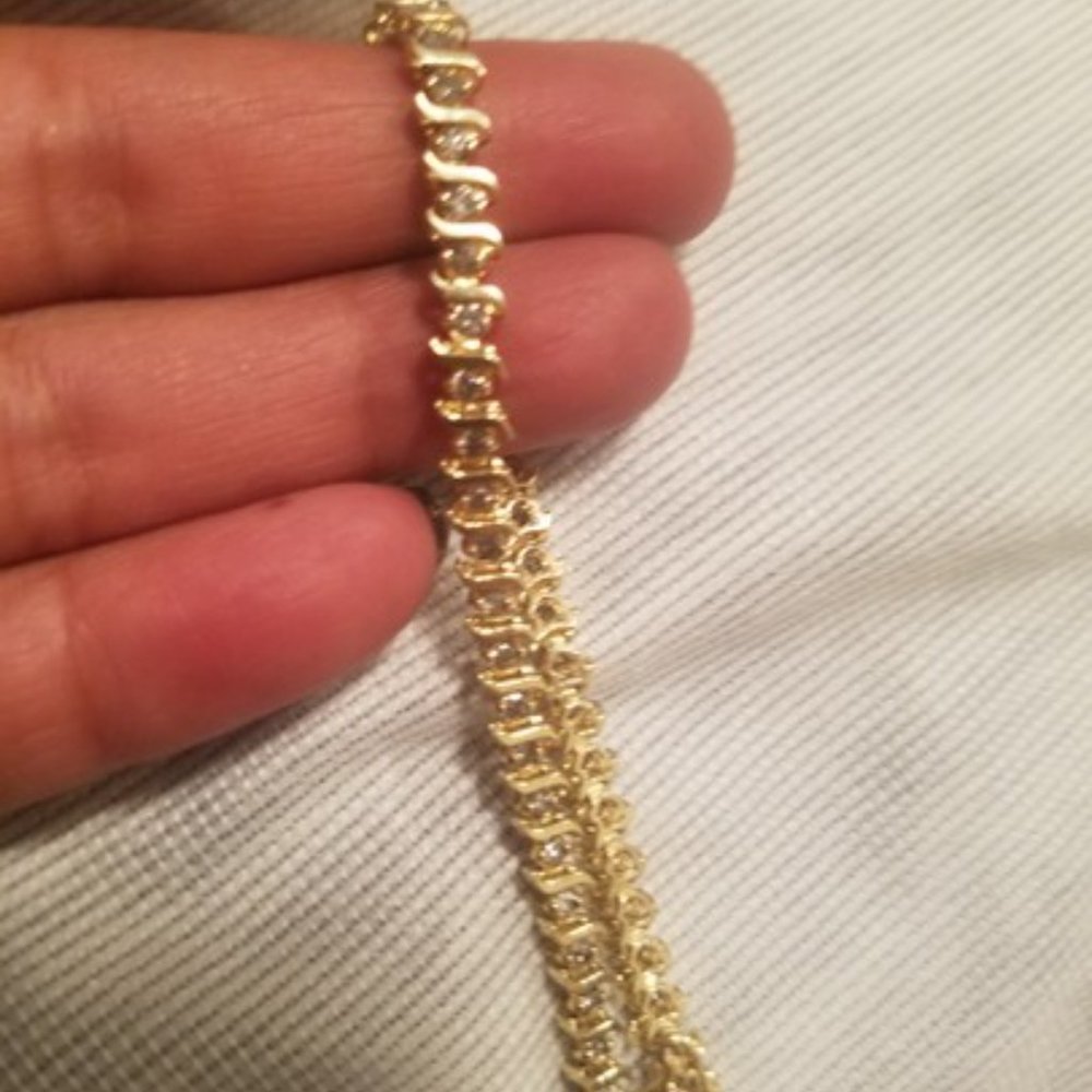 Sale! 10k Gold Tennis Diamond Carats Bracelet - Picture 3 of 16
